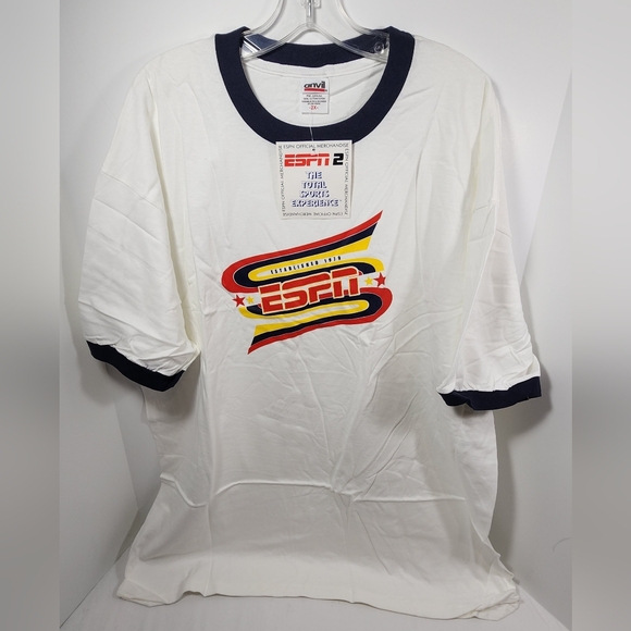VTG NWT ESPN Established 1979 2003 Official Merchandise T-Shirt Size XXL White - Picture 1 of 14